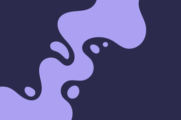 Simple wavy shapes and drops background design. Abstract curved wave and spots backdrop illustration