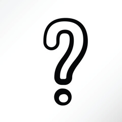 Minimalist vector of a question mark with doodle style.