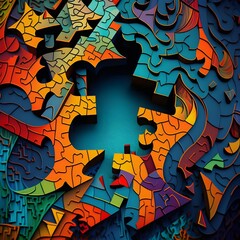 An abstract illustration inspired by puzzles - Artwork 61