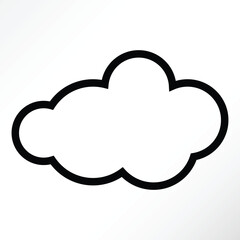 Minimalist vector of a cloud outline.