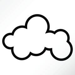 Minimalist vector of a cloud outline.