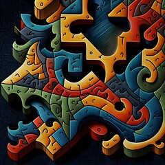 An abstract illustration inspired by puzzles - Artwork 45