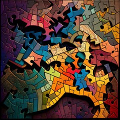 An abstract illustration inspired by puzzles - Artwork 49