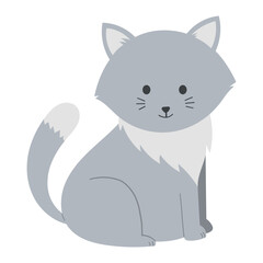 gray cat illustration
