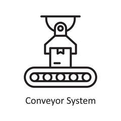Conveyor System vector outline Icon Design illustration. Logistic Symbol on White background EPS 10 File