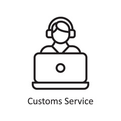 Customs Service vector outline Icon Design illustration. Logistic Symbol on White background EPS 10 File