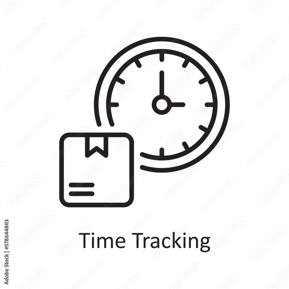 Poster Time Tracking vector outline Icon Design illustration. Logistic Symbol on White background EPS 10 File