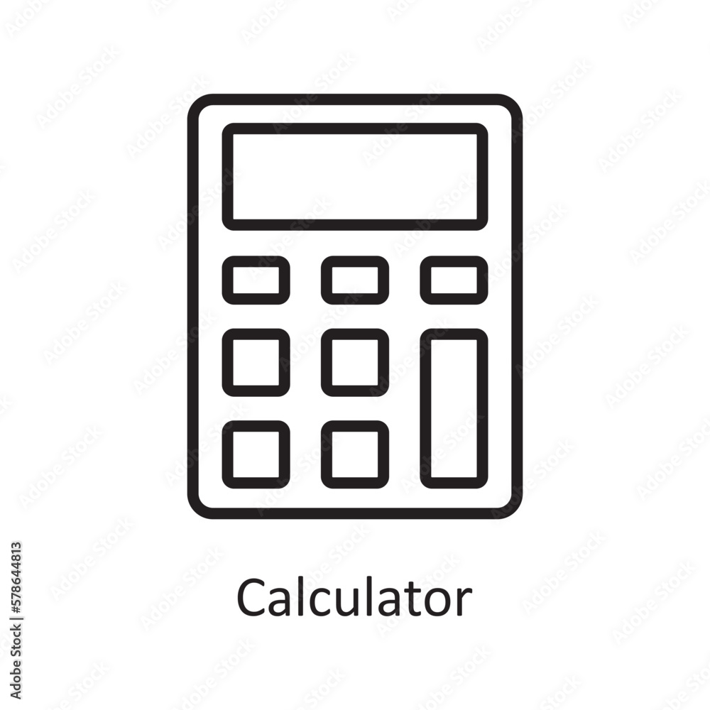 Poster calculator vector outline icon design illustration. logistic symbol on white background eps 10 file