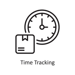 Time Tracking vector outline Icon Design illustration. Logistic Symbol on White background EPS 10 File