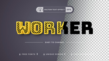 Worker - Editable Text Effect, Font Style