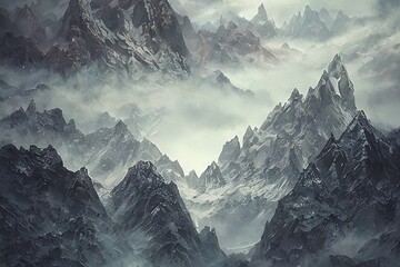 Naklejka premium sunrise over the mountains