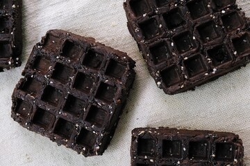 belgian waffles, chocolate belgian waffles	