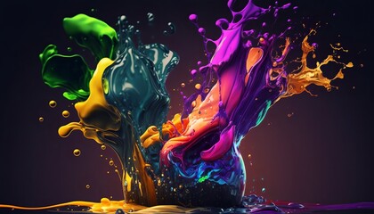 Generative AI illustration of abstract oil drops