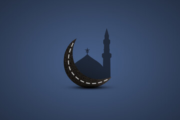 Fototapeta na wymiar Happy ramadan, happy eid, ramadan kareem, islamic moon, eid mubarak and ramadan greeting idea.