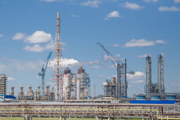 Fototapeta na wymiar Panoramic view of big chemical factory.