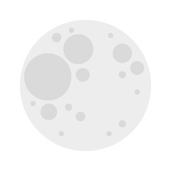 Illustration of silver white full moon. Can be used for cards, prints, textile. Isolated vector and PNG illustration on transparent background.