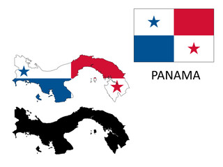 panama Flag and map illustration vector 