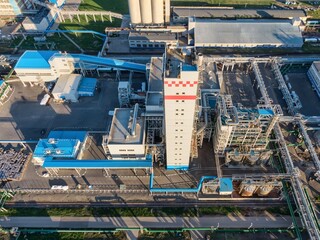 Aerial view of big chemical plant.