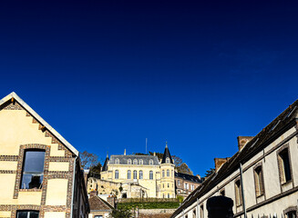Naklejka premium Street view of old village Dreux in France