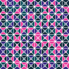 Abstract geometric Bauhaus pattern design. Vector circle, triangle and square lines color art design. Colorful Bauhaus background pattern.