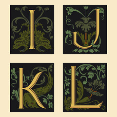 Sixteenth-Century alphabet I J K L