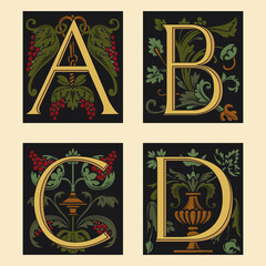 Sixteenth-Century alphabet A B C D