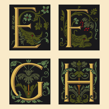 Sixteenth-Century alphabet E F G H