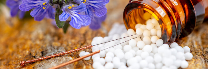  alternative medicine and care with herbal pills and acupuncture