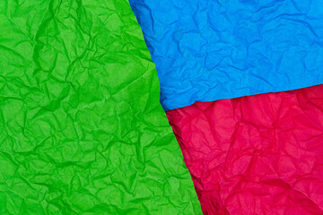 Color paper texture. Green, blue and red