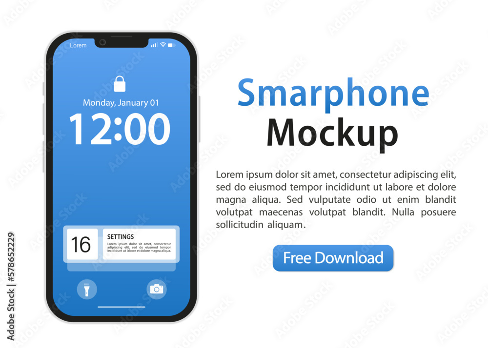 Poster realistic smartphone mockup isolated on transparent background. a collection of smartphone mockups. 