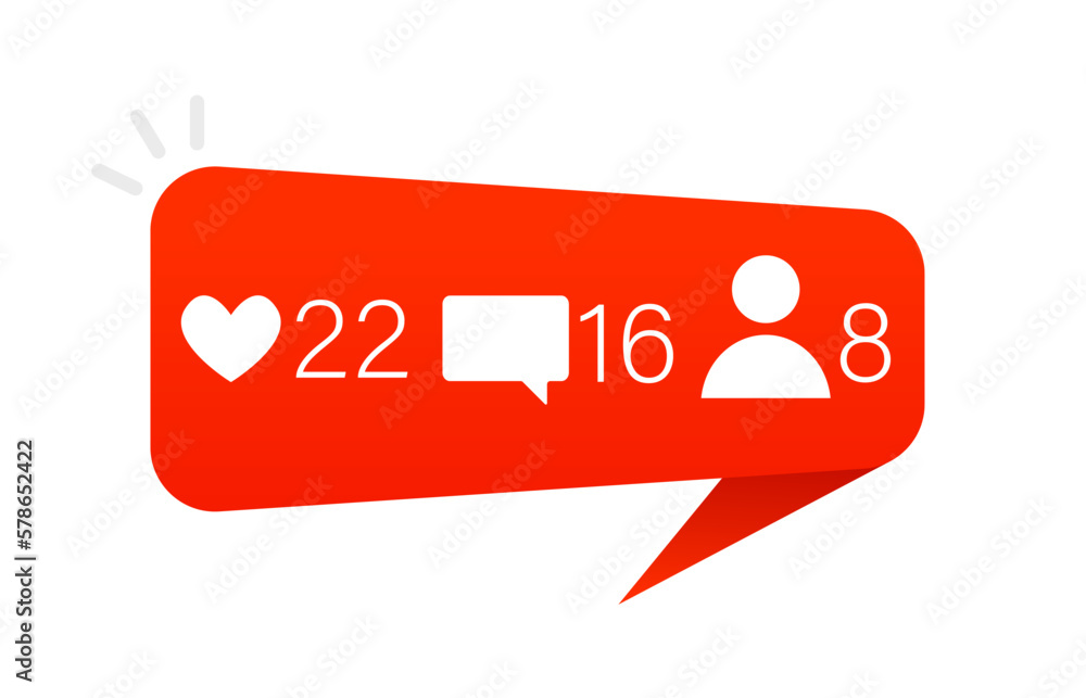 Poster new message bubble, icon templates notified of the number of friend requests. social network applica