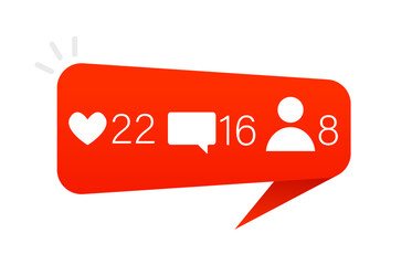 New message bubble, icon templates notified of the number of friend requests. Social network application icons.. Messages with the number of subscribers, likes, comments. Vector illustration