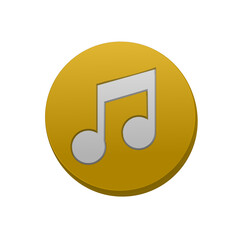 Music icon orange color 3D realistic