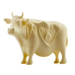 Butter Cow Sculpture isolated white background or png Generative AI.