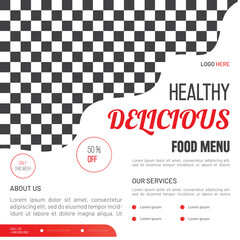 Square Size Healthy Delicious Food Menu Social Media Banner Food Promotion Design Template