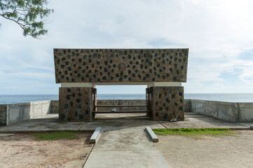 War Memorial in Peleliu, Palau. Micronesia.