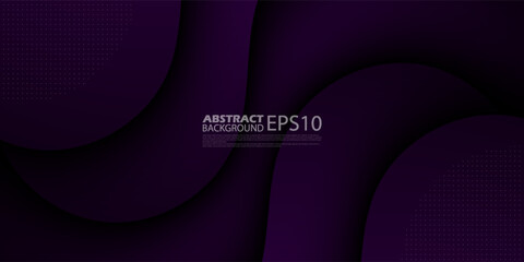 Luxury wave dark purple abstract background with shadow and black gradient color on background. Eps10 vector