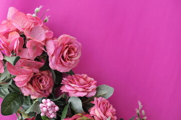 flores rosas com espaço para texto 