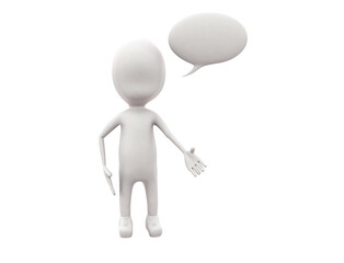 3d man with message bubble concept