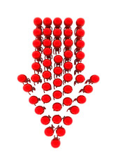 3d arrow which are made up of 3d persons