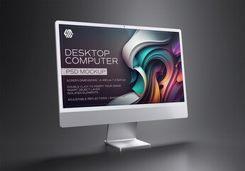 Modern Desktop Computer Mockup On Black
