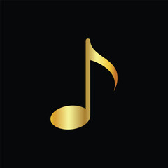 Obraz premium black gold, musical notes, flat icon, vector, template, design