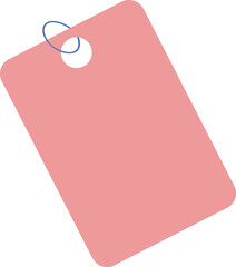 Rectangular hangtag design with a rope hanging on it