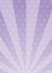 集中線　シンプル　使いやすい 　縦 　ハート　紫 　ハート　紫