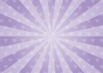 集中線　シンプル　使いやすい　横　横長 　ハート　紫