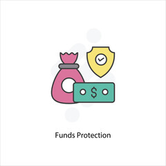 Funds Protection icon vector stock