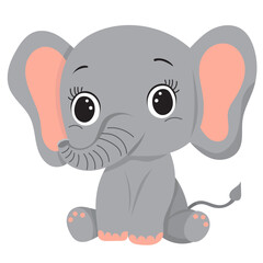 elephant cartoon in flat style isolated vector
