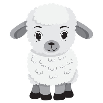 sheep cartoon in flat style isolated vector