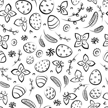 seamless pattern easter elements 