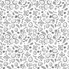 Easter linear seamless pattern 